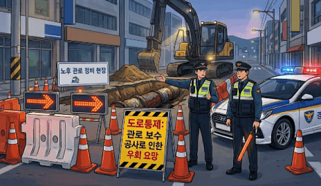 싱크홀 발생 시 대처 신속한 교통통제