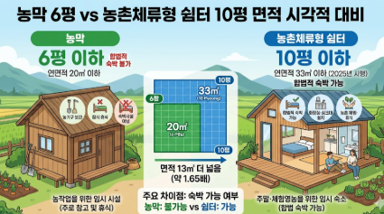 농막 체류형쉼터 구분 정리 도식