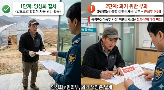 불법 농막 양성화 시에도 이행강제금 면제 불가