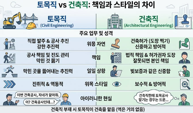 토목직 건축직 차이