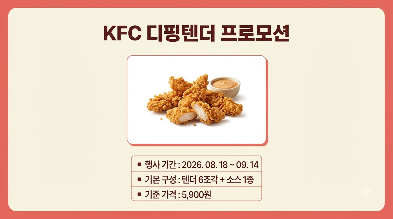 KFC 디핑텐더 프로모션 안내