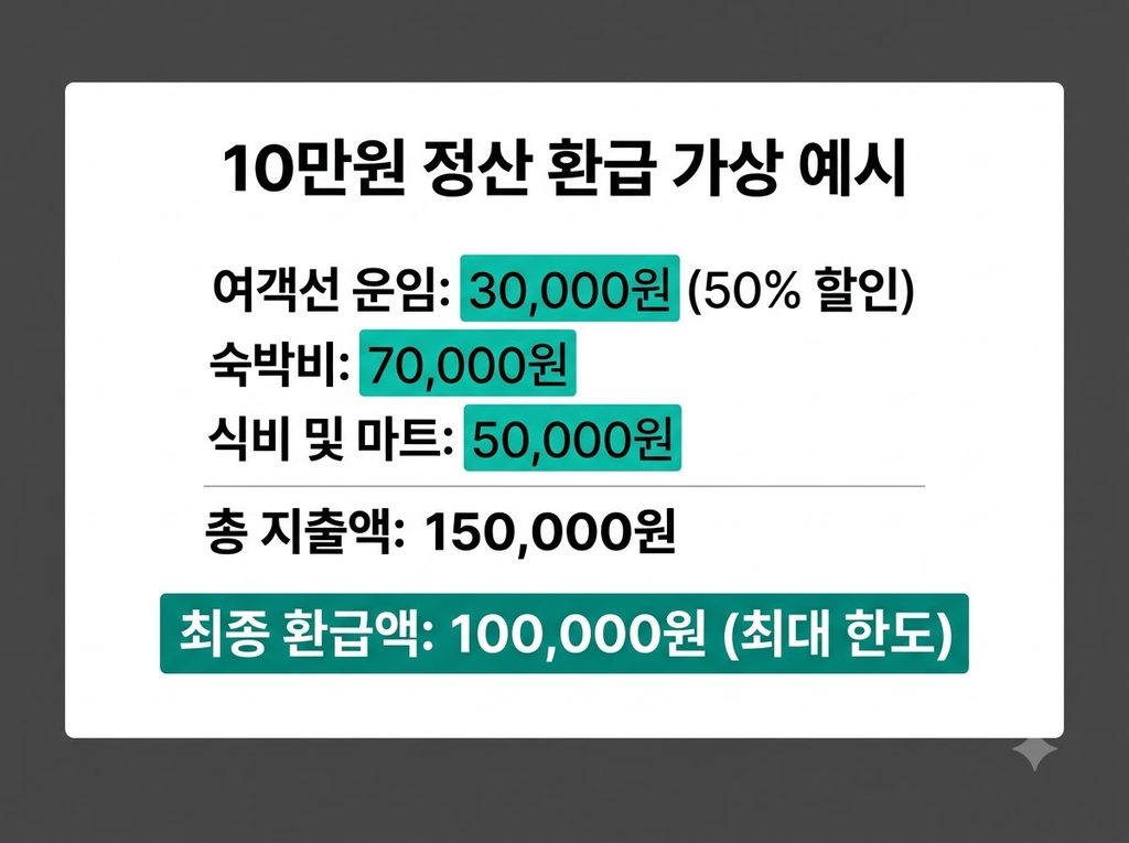 섬 여행 지원금 최대 10만 원 신청방법과 2026년 가을 조건 총정리 5 2026 섬 여행 지원금 환급 가상 예시