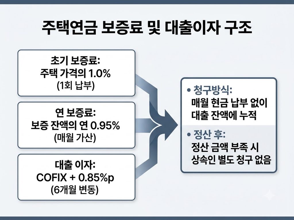 2026년 주택연금 가입조건 총정리 - 나이·주택가격·월지급금·신청방법 7 2026년 주택연금 보증료 및 대출이자 구조