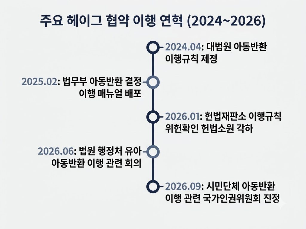 헤이그국제아동탈취협약 주요 이행 연혁