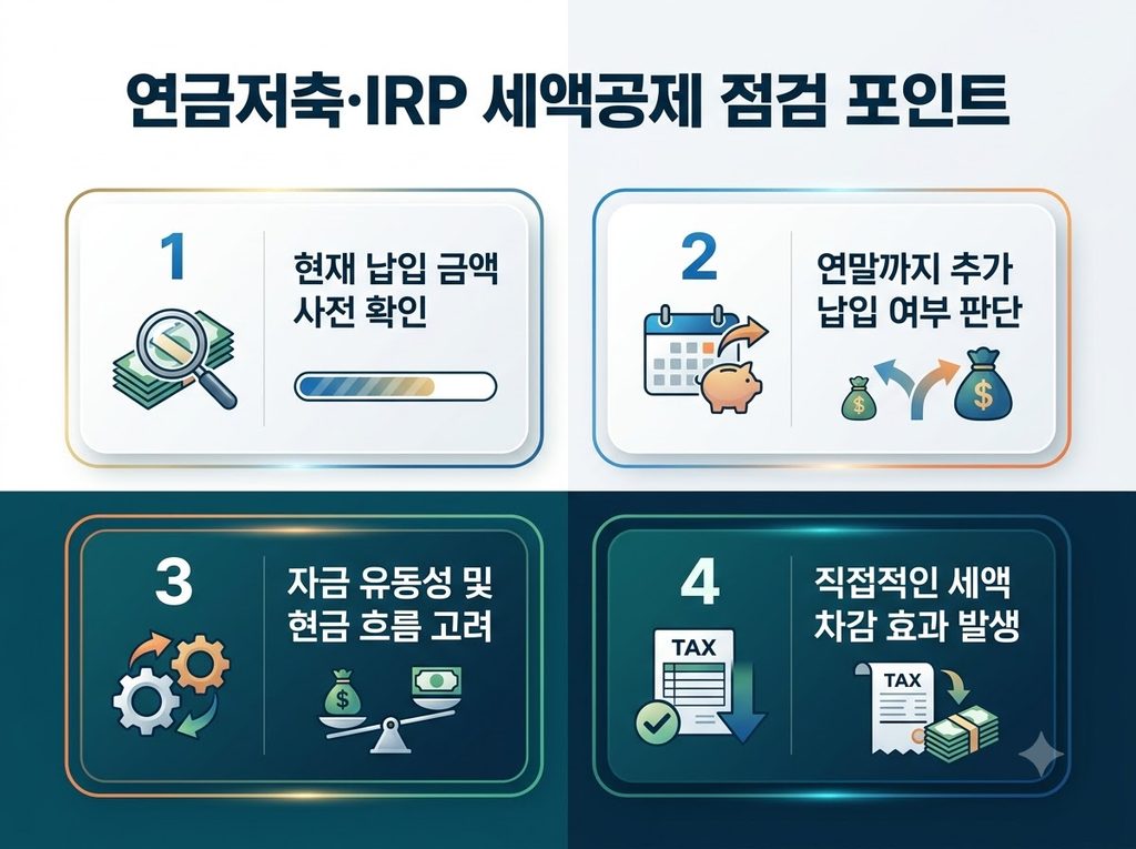 2026 연말정산 준비 연금저축 IRP 세액공제 점검