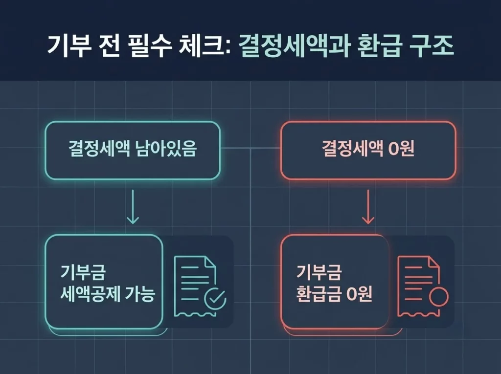 연말정산 기부금 세액공제 결정세액 및 환급구조