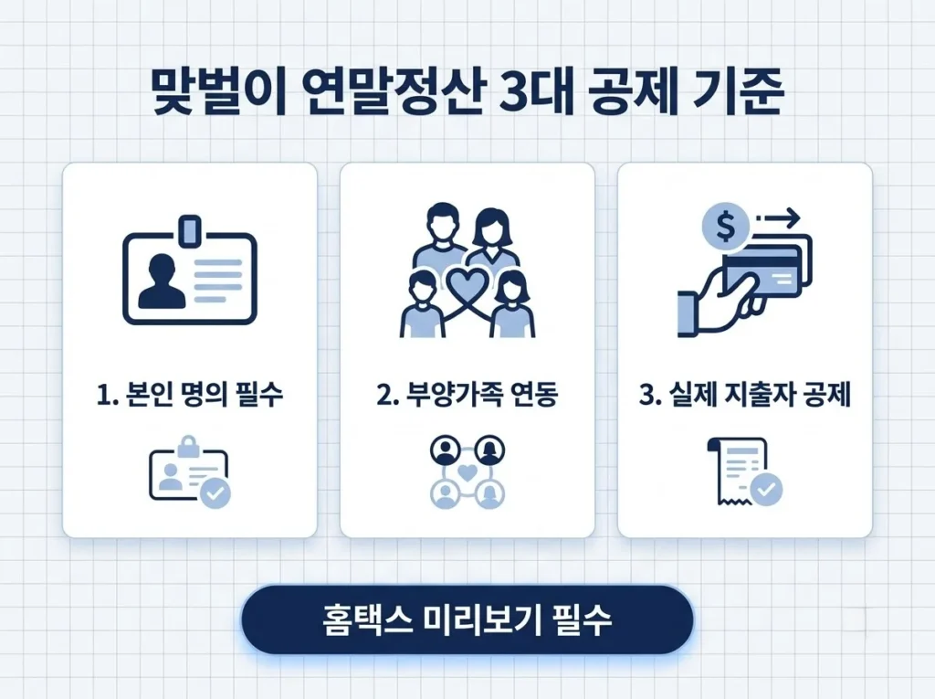 맞벌이 부부 연말정산, 카드·의료비·부양가족 몰아주기 기준 2 맞벌이 부부 연말정산 시 3대 공제 기준