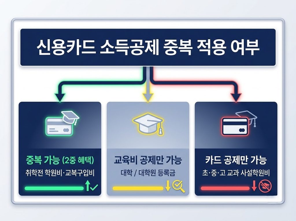 연말정산 교육비 신용카드 소득공제 중복 적용 여부 확인