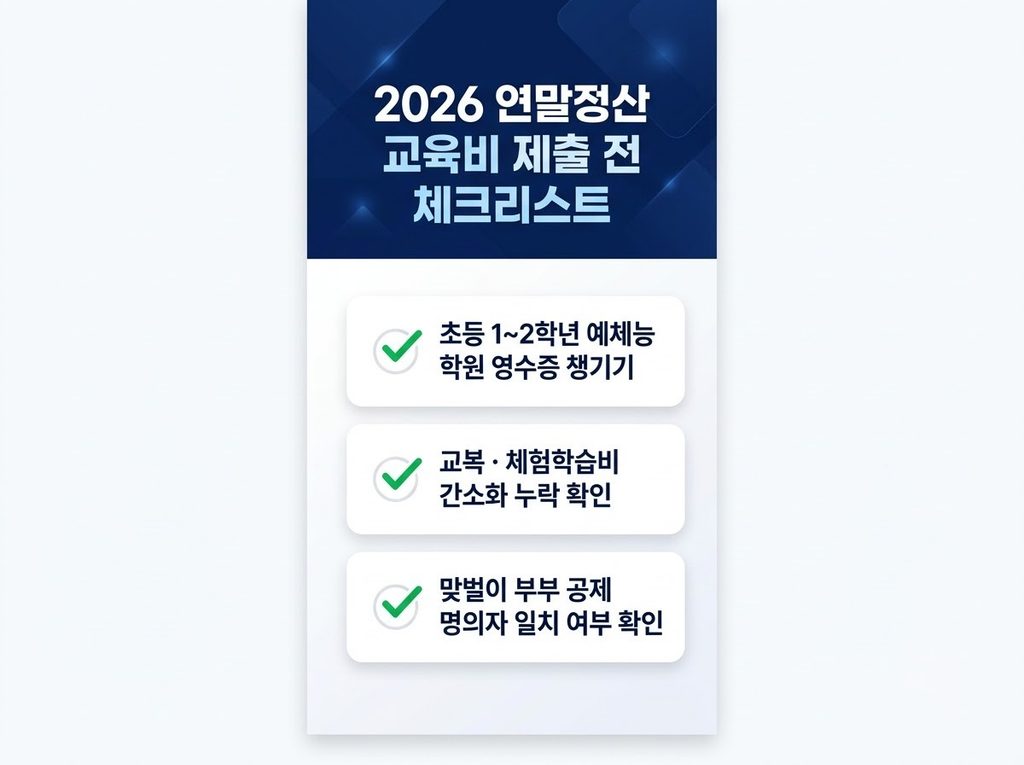 연말정산 교육비 공제 사항 제출 전 체크리스트