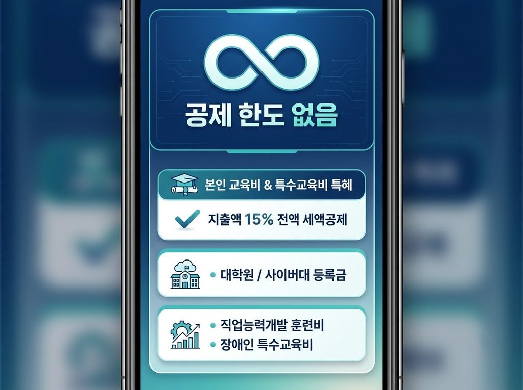연말정산 교육비 공제 특징 본인은 한도 없음