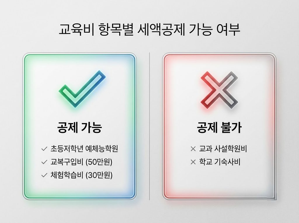 연말정산 교육비 항목별 세액공제 가능 여부