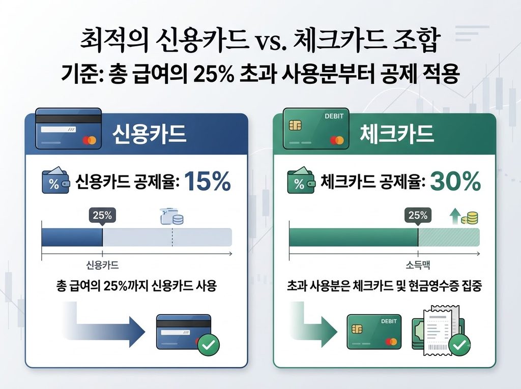 연말정산 절세, 결정세액부터 확인해야 하는 이유 3 연말정산 절세 꿀팁 - 신용카드 체크카드 사용 조합